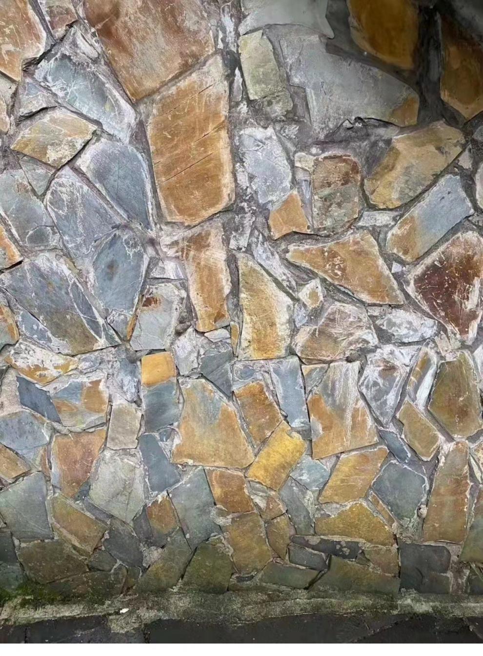 青石板庭院石材 青石板不规则碎片石庭院地砖自铺室外院子碎拼铺路石