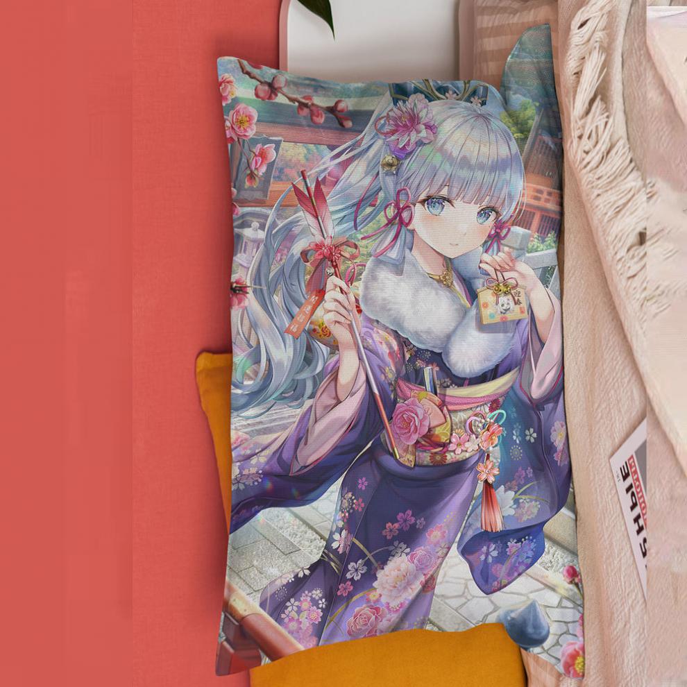 神里绫华抱枕原神周边神里绫华抱枕半身长方形靠垫二次元游戏礼物学生