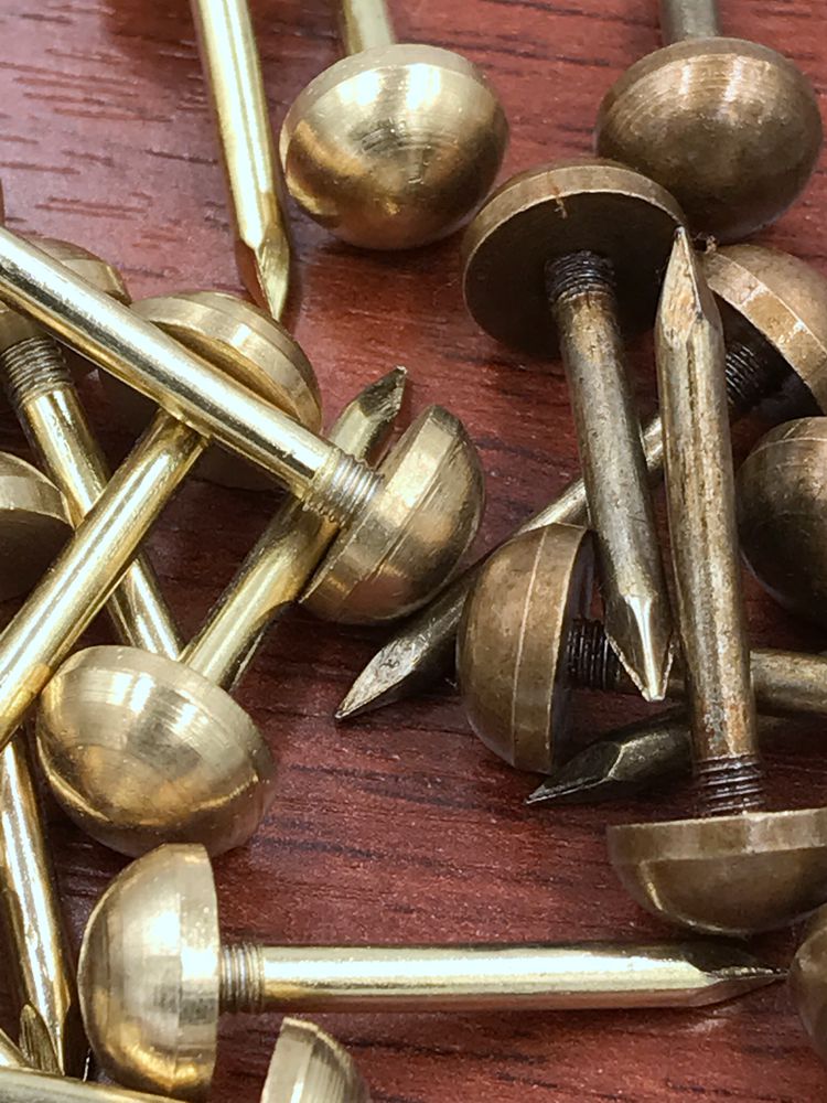 定制适用中式纯铜帽钉鼓钉古建大门铜钉门钉圆钉泡钉仿古铜帽钉古钉