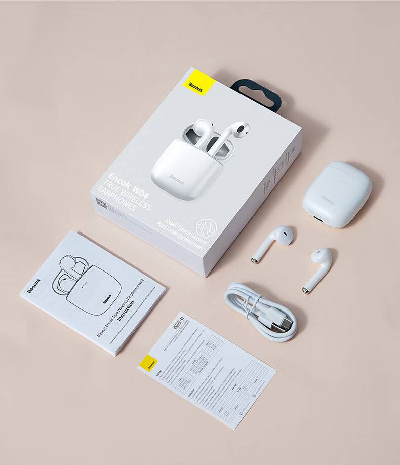 汉伊卫倍思w04倍思蓝牙耳机w04真无线适用于华为苹果i13小米2022年高