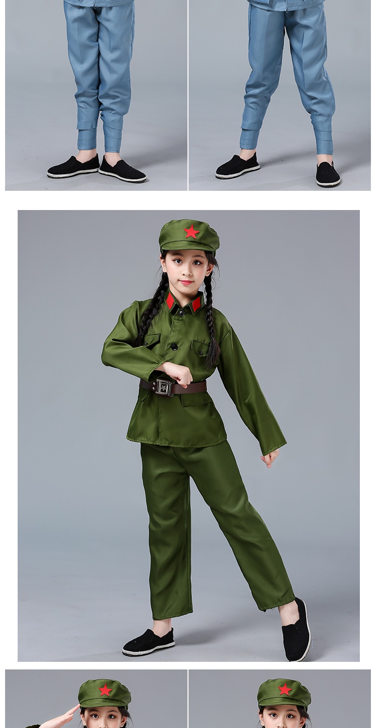 红军演出服 国庆小红军衣服儿童演出服装八路军女新四军红星闪闪表演