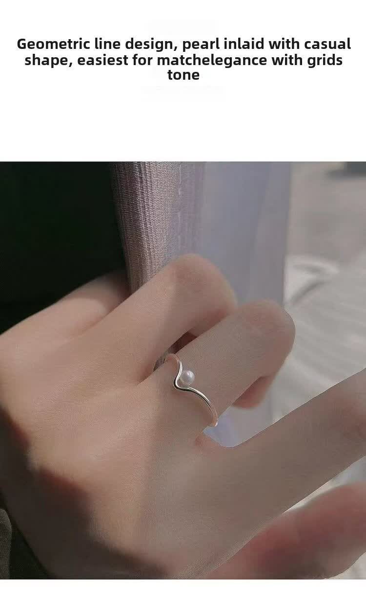 V-förmiger Perlenring Aus 925 Sterling Silber Für Damen Elegant_voghion.com