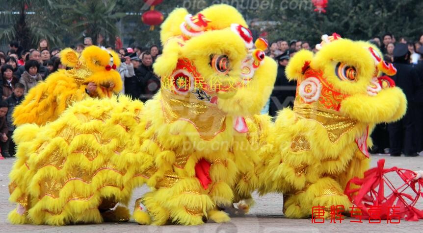 舞狮醒狮正宗竹编佛山醒狮舞狮子醒狮南狮羊毛醒狮标准醒狮 成人三号