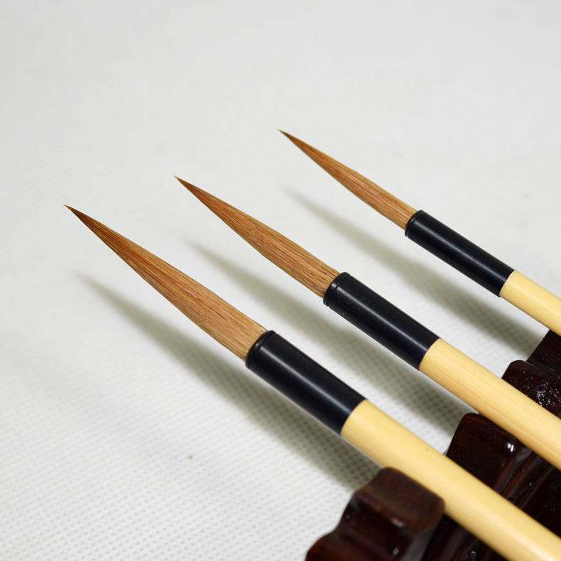 紫班家上海周虎臣毛笔画眉学生套装笔长锋狼毫描线笔勾线笔小楷抄经笔