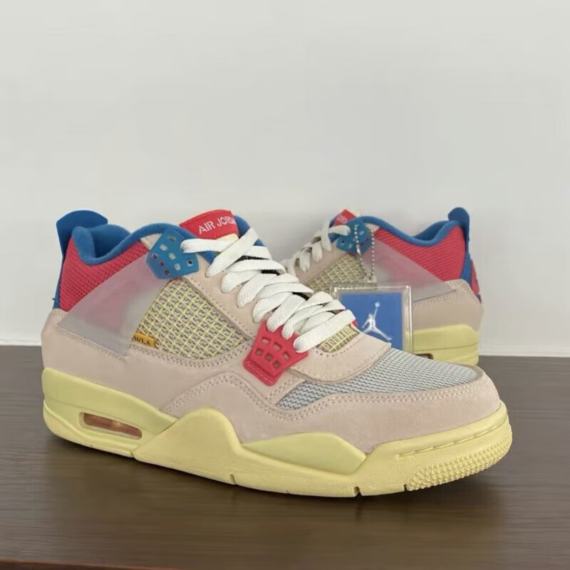 耐克nike品质莆田aj官网乔4南海岸union粉红蓝男女鞋韩版情侣鞋篮球