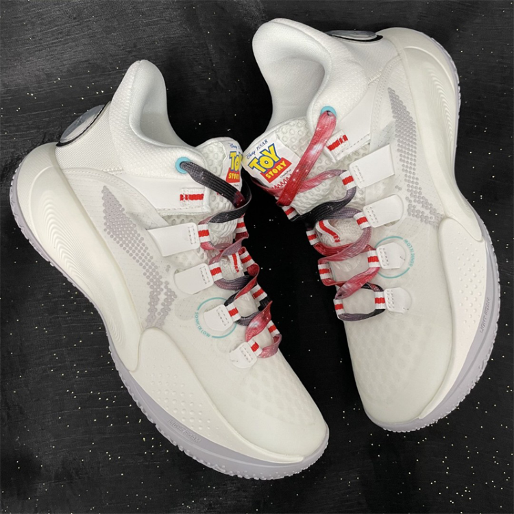 适配 音速9low 青年版乳白色红色泼墨夜光荧光扎染鞋带 红色银河星空