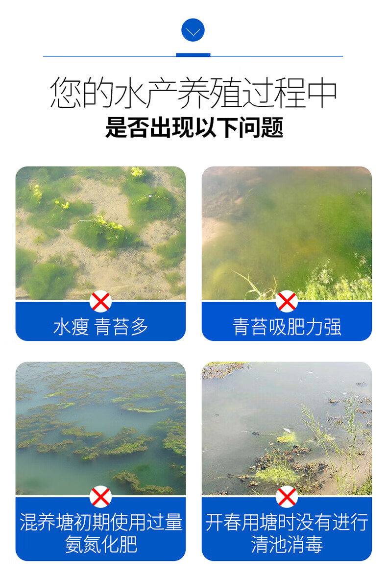 青苔清除剂除藻青苔净虾蟹鱼池除青苔克星水产养殖专用药 100ml/瓶
