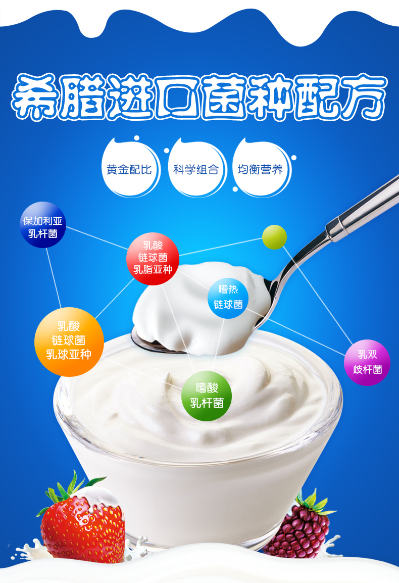 希腊老酸奶发酵菌 家用乳酸菌酸奶发酵剂益生菌酸奶粉2盒装年货春节礼