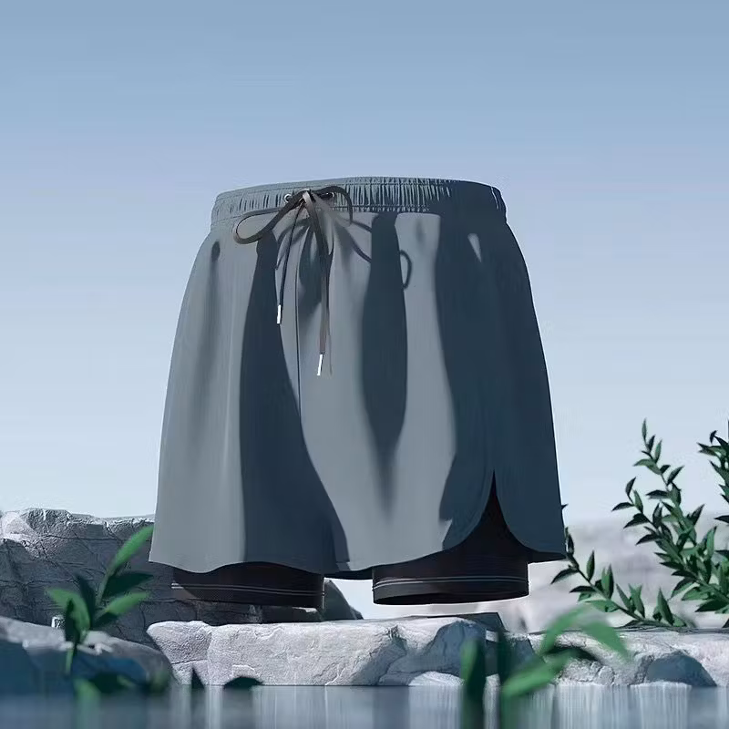 Heren zwemshort met dubbele laag sneldrogend voor strand_voghion.com