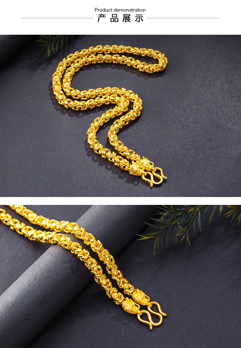409每克起款 老凤凰 黄金项链男泰国链足金龙骨项链时尚霸气金链子