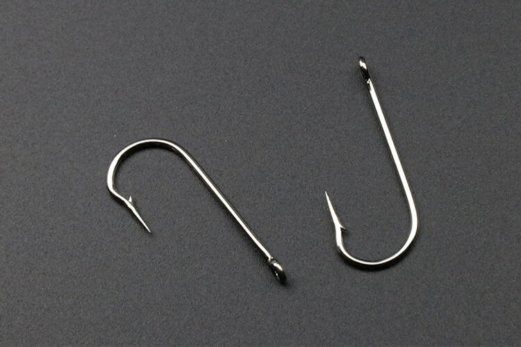 带孔海钓鱼钩带圈有刺长柄管付海钓黑鱼海鱼专用正品散装垂钓用品环钩