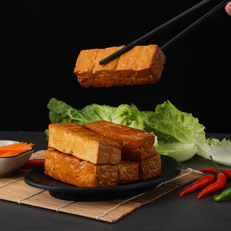 永康特产盐卤油炸豆腐泡五香豆干香干发当天现做新鲜烟熏豆腐干 豆腐