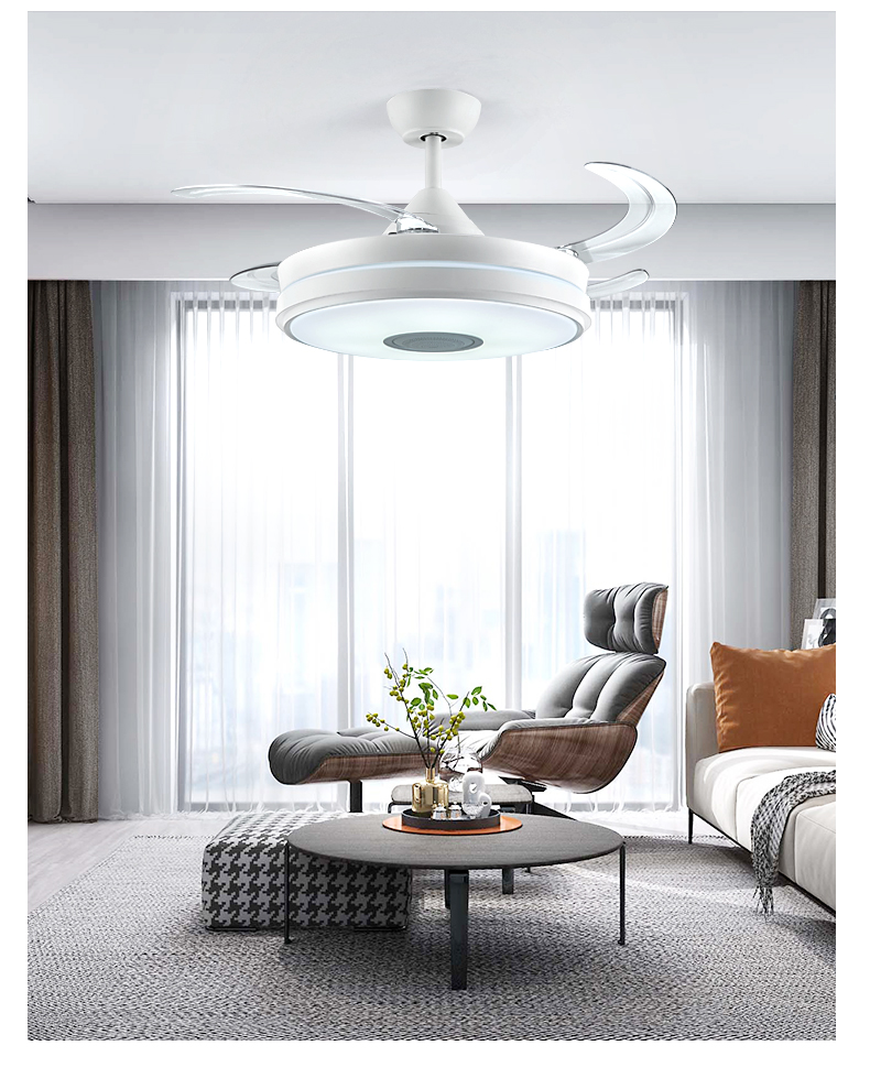 领王风扇灯领王隐形风扇灯一体蓝牙吊扇灯大风力餐厅客厅精灵带电扇