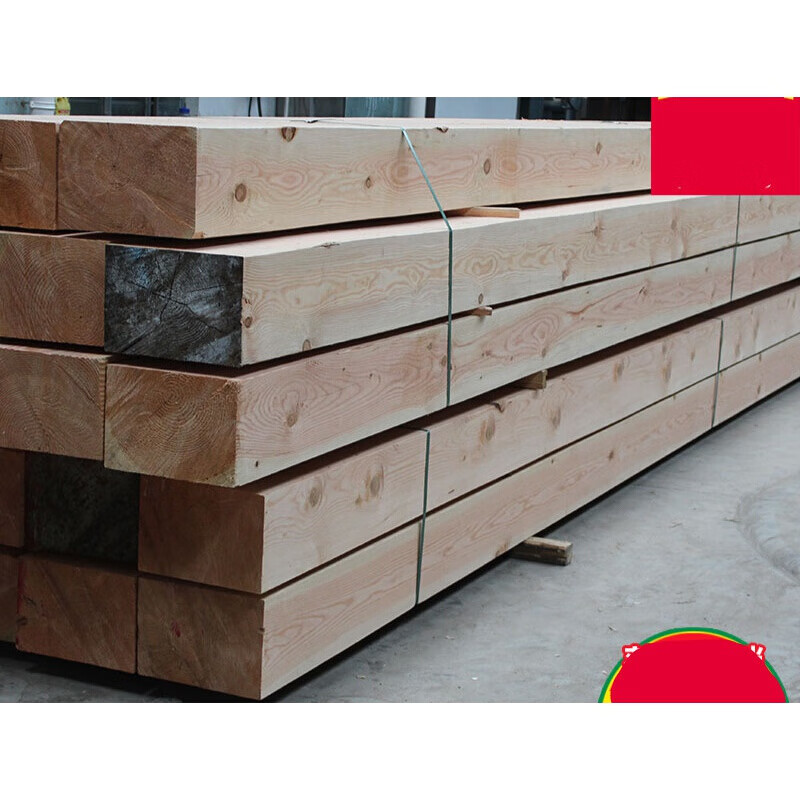 松木木方原木料实木木条板材户外防腐木地板红松花旗松立柱定制【图片