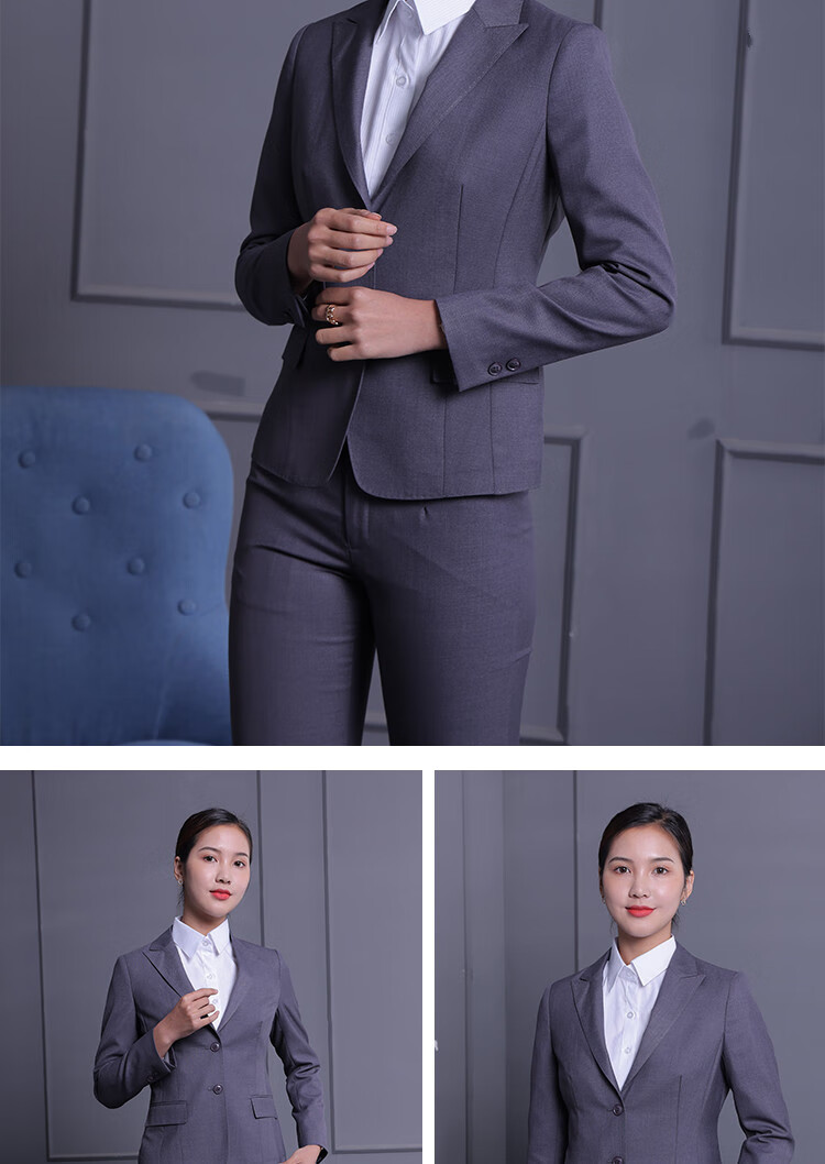 广发银行行服新款西装女灰色马甲外套职业装套装工作服制服裤 外套 s