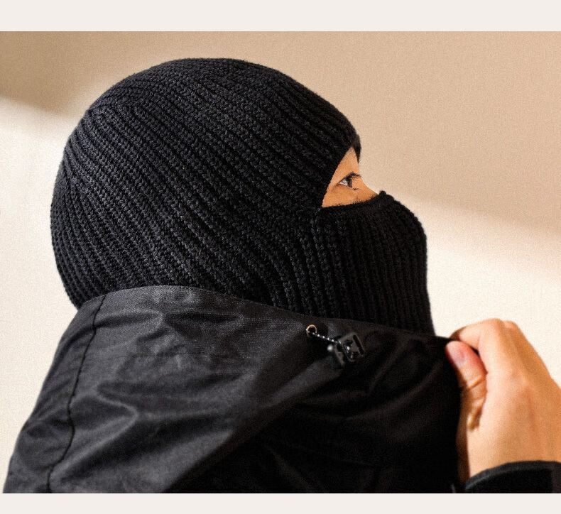 溥畔 巴拉克拉法帽一帽两用 冷帽子男冬季防风保暖护耳头套面罩纯棉