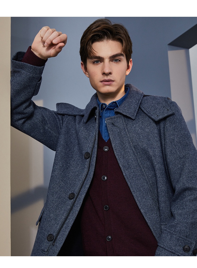 scofield 男装秋冬季商务休闲时尚个性 简约保暖舒适呢子大衣外套上衣