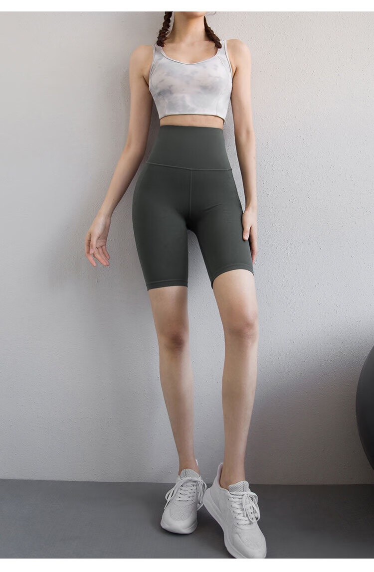 splan唤醒计划新款紧身高腰五分运动骑行裤女健身服速干训练短裤