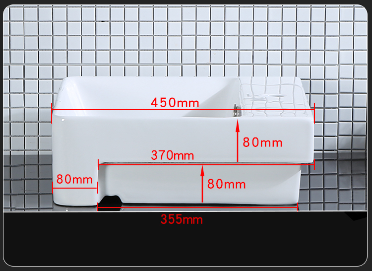 半嵌入式洗手盆薄邊臺上盆窄邊洗臉盆長方形洗面盆半掛盆陶瓷盆①小盆