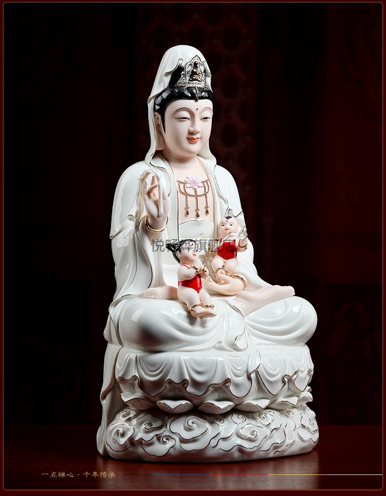 2022新款南海观音菩萨神像陶瓷戴玉堂陶瓷子观音菩萨像观世音菩萨佛像