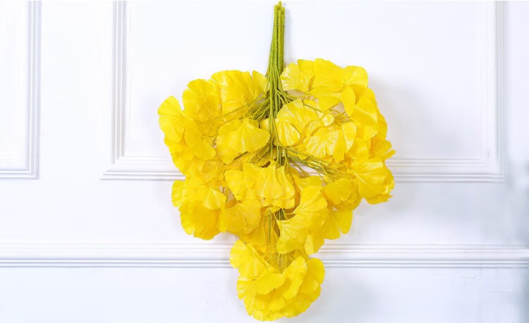 仿真银杏树仿真绿叶假树叶子塑料树枝绿色植物装饰造景仿真花橱窗道具