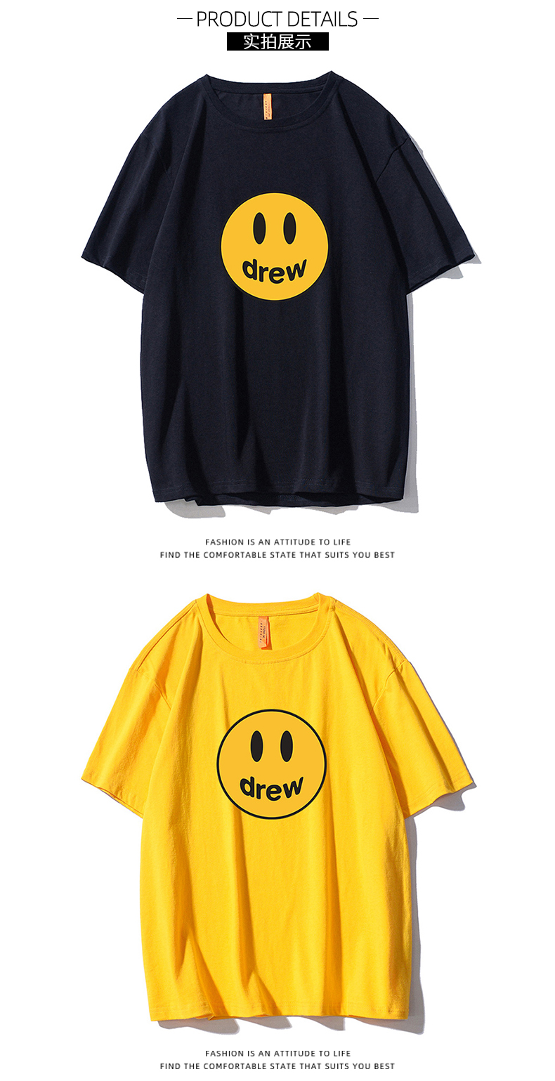 drew house短袖官方旗舰笑脸短袖t恤男女高街2022夏季新款欧美潮牌