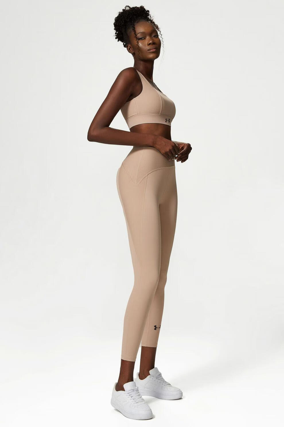 安德玛(under armour)高腰提臀健身裤女跑步运动瑜伽裤裸感速干紧身裤