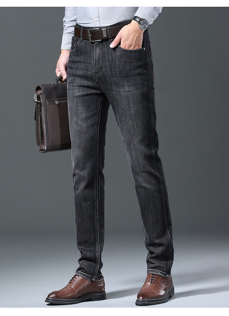 阿玛尼armani男装 意大利官方潮牌牛仔裤男秋冬高腰 灰黑色 38【图片