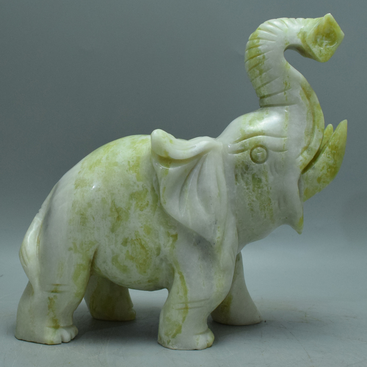 天然岫玉大象摆件辽宁岫岩玉雕走向成功玉石玄关玉器 12号【图片 价格