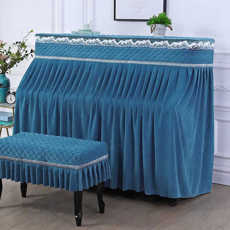 钢琴罩轻奢简约高档北欧风 立式钢琴罩欧式全罩布艺中开钢琴套防滑加