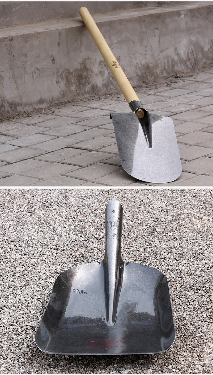 铁锹锰钢进口德国铁锹农用加厚园艺铲子工具铁铲户外农具锰钢尖头锹