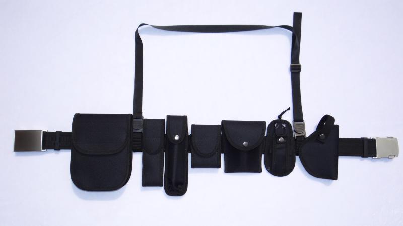 多功能安保执勤腰带保安武1装带巡逻腰包绳索包对讲机包 八件套 4号