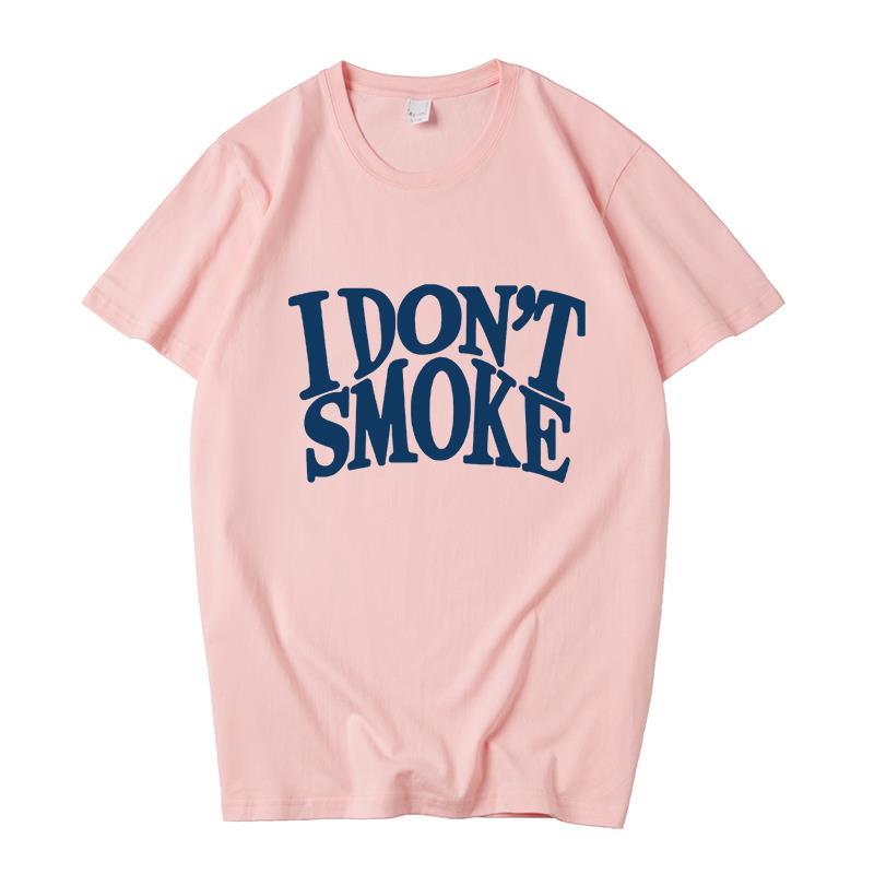 杞记禁止吸烟短袖中国潮i dont somke拒绝t恤我不抽烟情侣上衣服短袖
