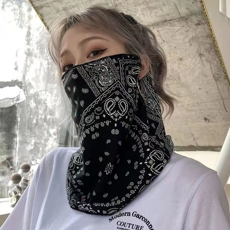 防晒围脖女士夏天防晒面罩骑行面罩遮脸护全脸防晒围脖脖套护颈冰丝