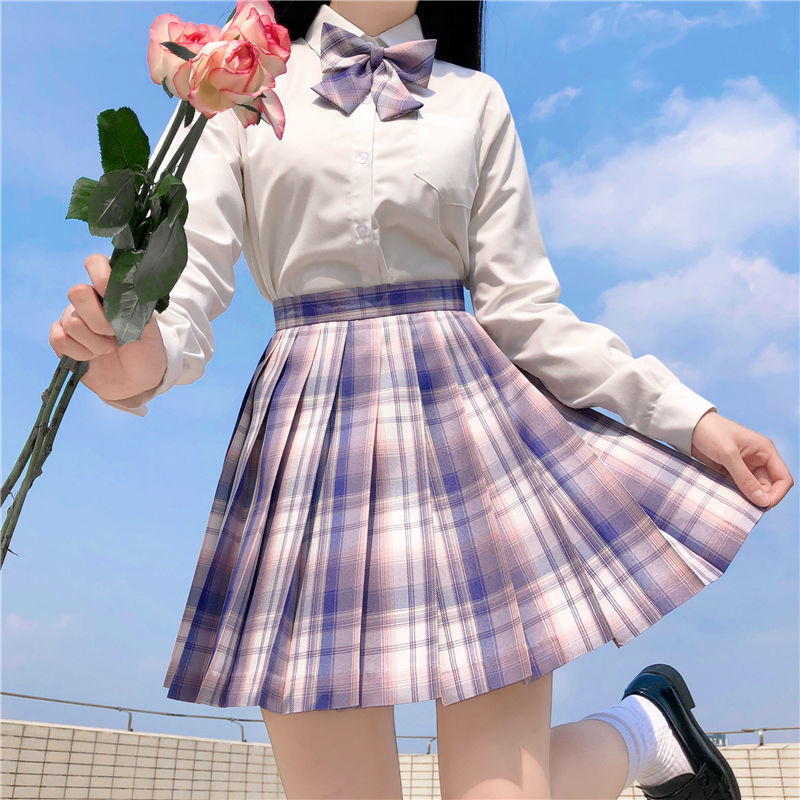 欧瑾jk制服全套闺蜜装格裙长袖套装秋季温柔一刀电竞少女jk树莓红茶白
