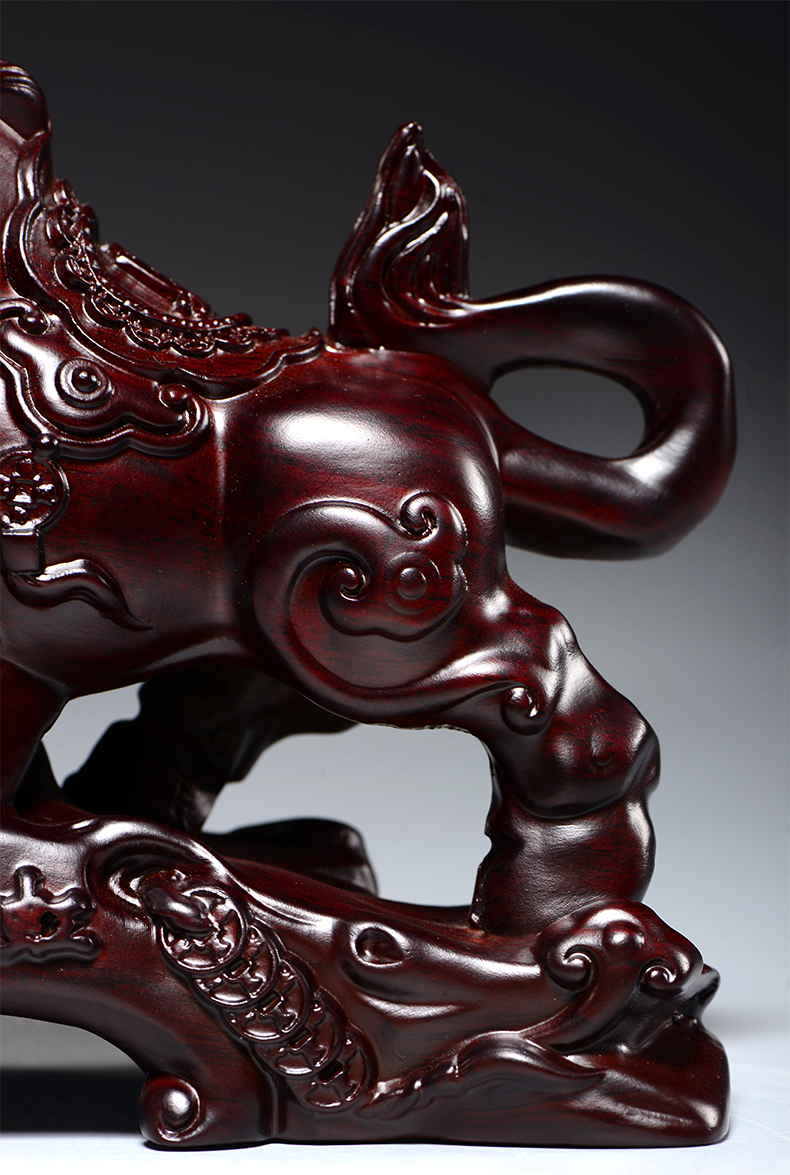 刻木东方木雕牛摆件十二生肖牛工艺品华尔街牛气冲天