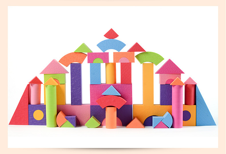 eva泡沫积木幼儿园早教彩色拼搭城堡儿童宝宝软体积木玩具 特大号848