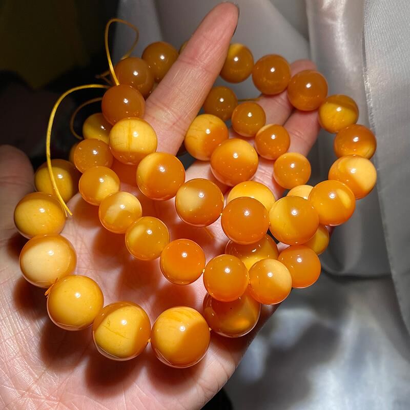 伊人意 缅黄玉手链缅甸黄玉高玉华半盆收藏色男女时尚手串饰品送长辈