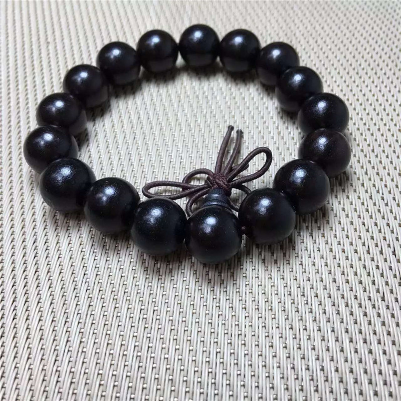 天然木手串乌木香木佛珠手串男女饰品情侣单圈手链 珠子直径15毫米