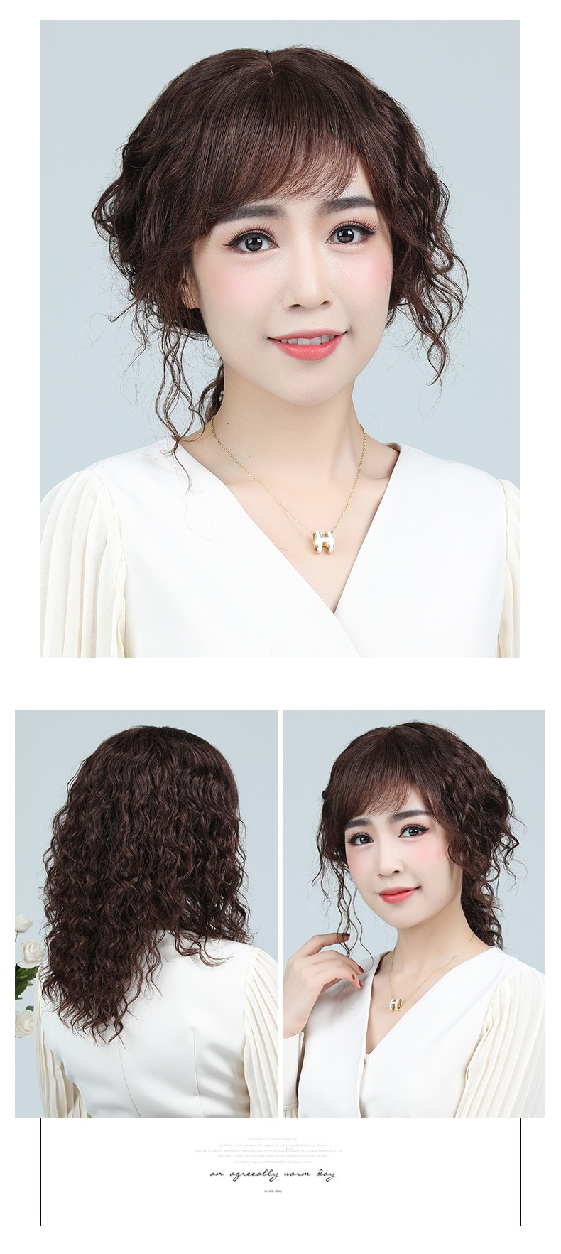 恒发假发女长发中长大波浪卷发全头套中老年妈妈真发发套自然真人发丝