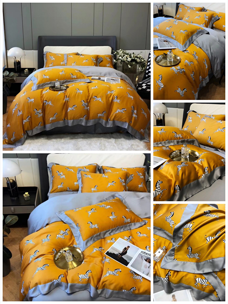 lf级进口奥地利兰精天丝四件套莱赛尔tencel热带田园风夏裸睡床品