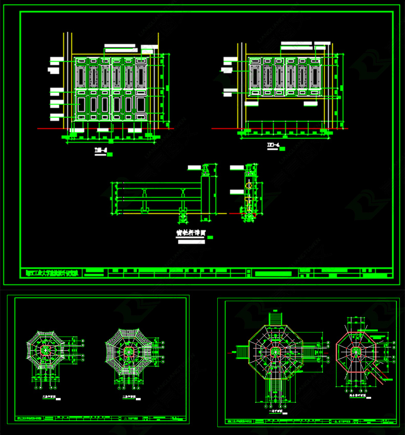 园林景观cad节点大样平面立面剖面设计小品细部施工图纸图库素材