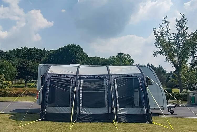 多功能大型充气遮阳棚 户外野营露营速开雨棚 拖挂式 39*25*(24米至26