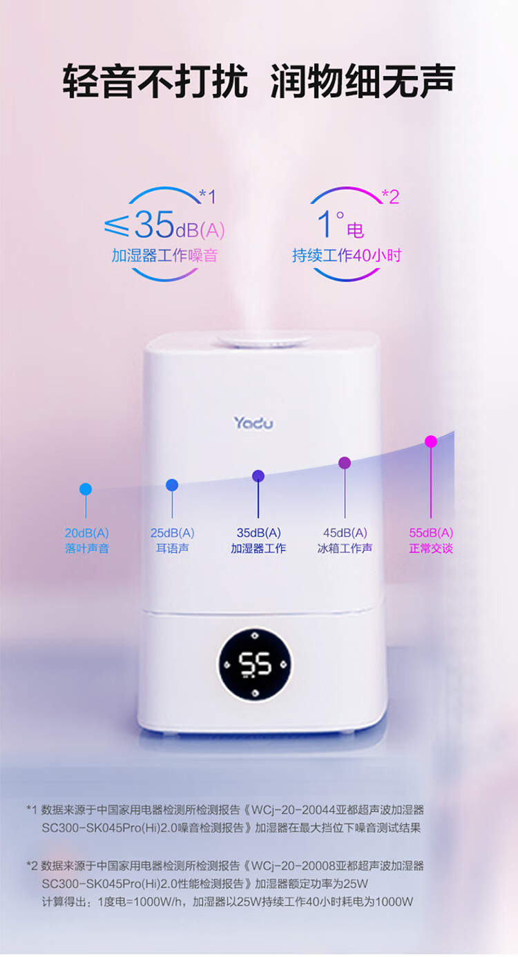 次日达华为智选亚都智能加湿器app控制恒湿除菌45升办公室卧室亚都