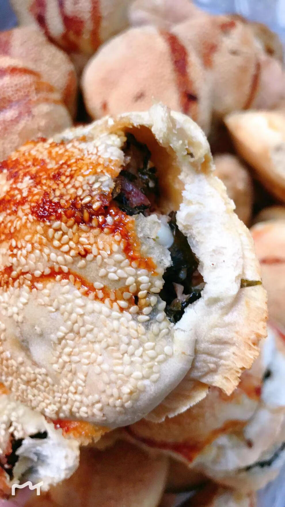 福清有馅光饼紫菜饼 笋干瘦肉饼 紫菜瘦肉 福建福州特色小吃 笋干紫菜