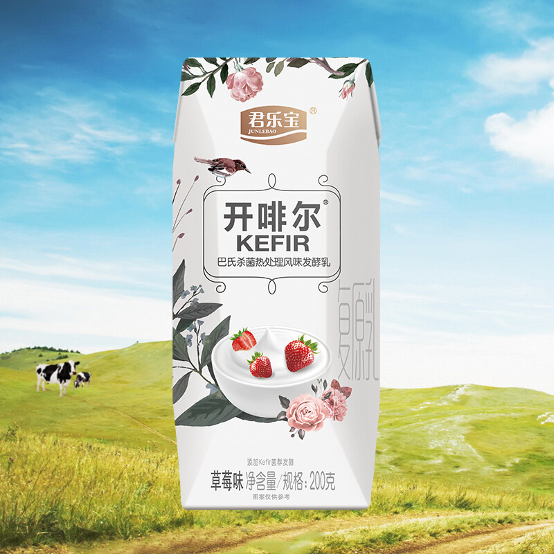 开菲尔酸奶 原味草莓味常温酸奶开菲尔8种益生菌发酵 10杯原味 10杯