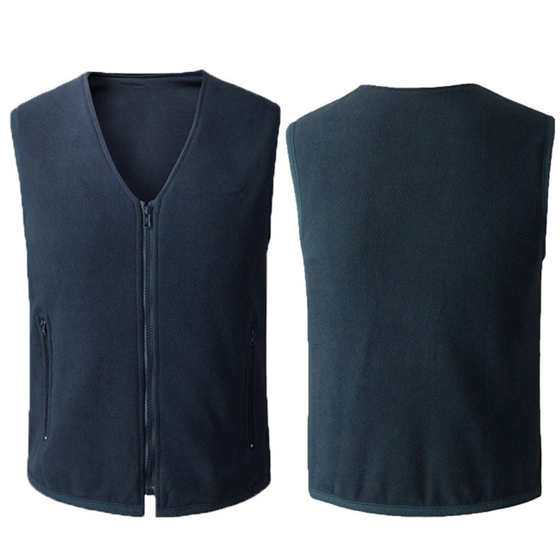 07式绒背心秋冬保暖棉马甲摇粒绒开衫保暖马甲背心 陆绒背心 藏青色