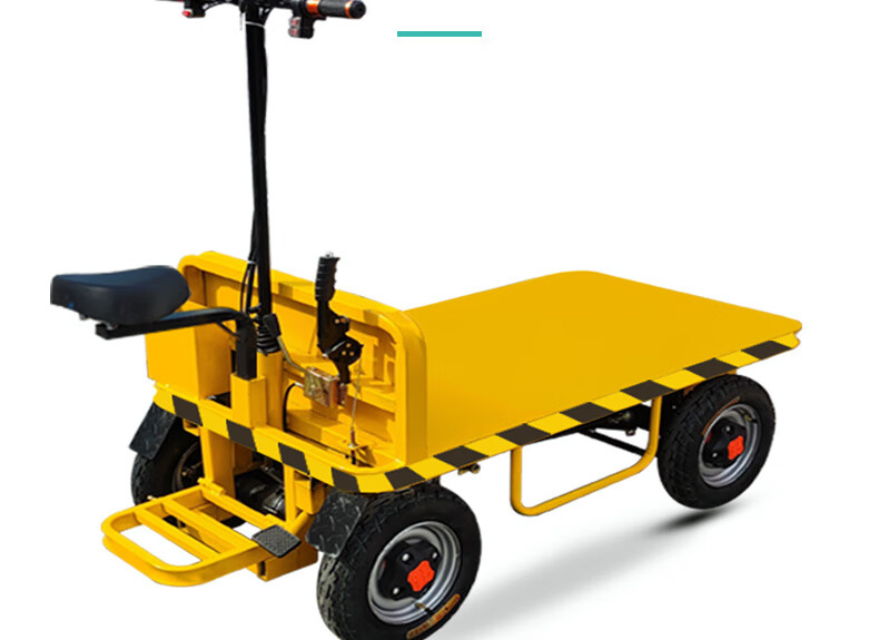 电动四轮平板车搬运车工地倒骑驴拉货载重王小推车手推电瓶运输车