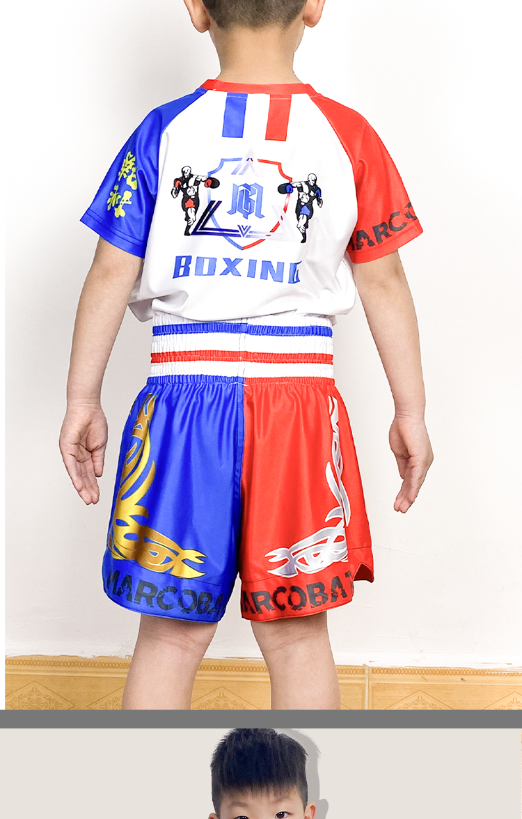 散打服龙服 泰拳短裤男散打服拳击服儿童武术自由搏击训练套装ufc短袖
