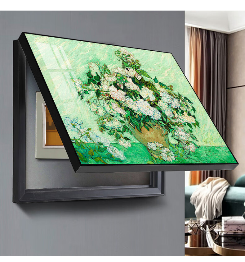 电箱盖板装饰画 电箱盖板装饰画梵高星月夜壁画现代简约开关电源盒